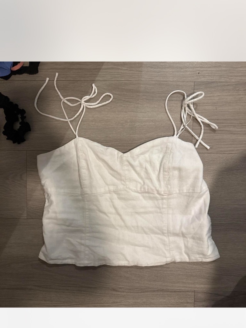 Old Navy White Tie-Shoulder Crop Camisole